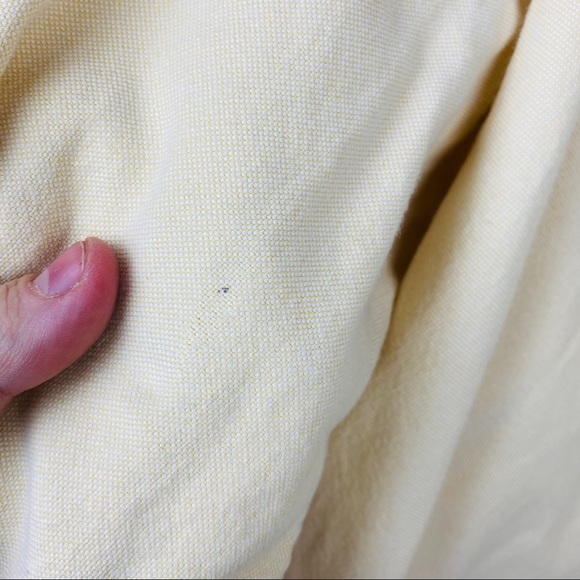 Alan Flusser Yellow Cotton Button Down Pocket Long Sleeve Casual Dress Shirt - Picture 9 of 11